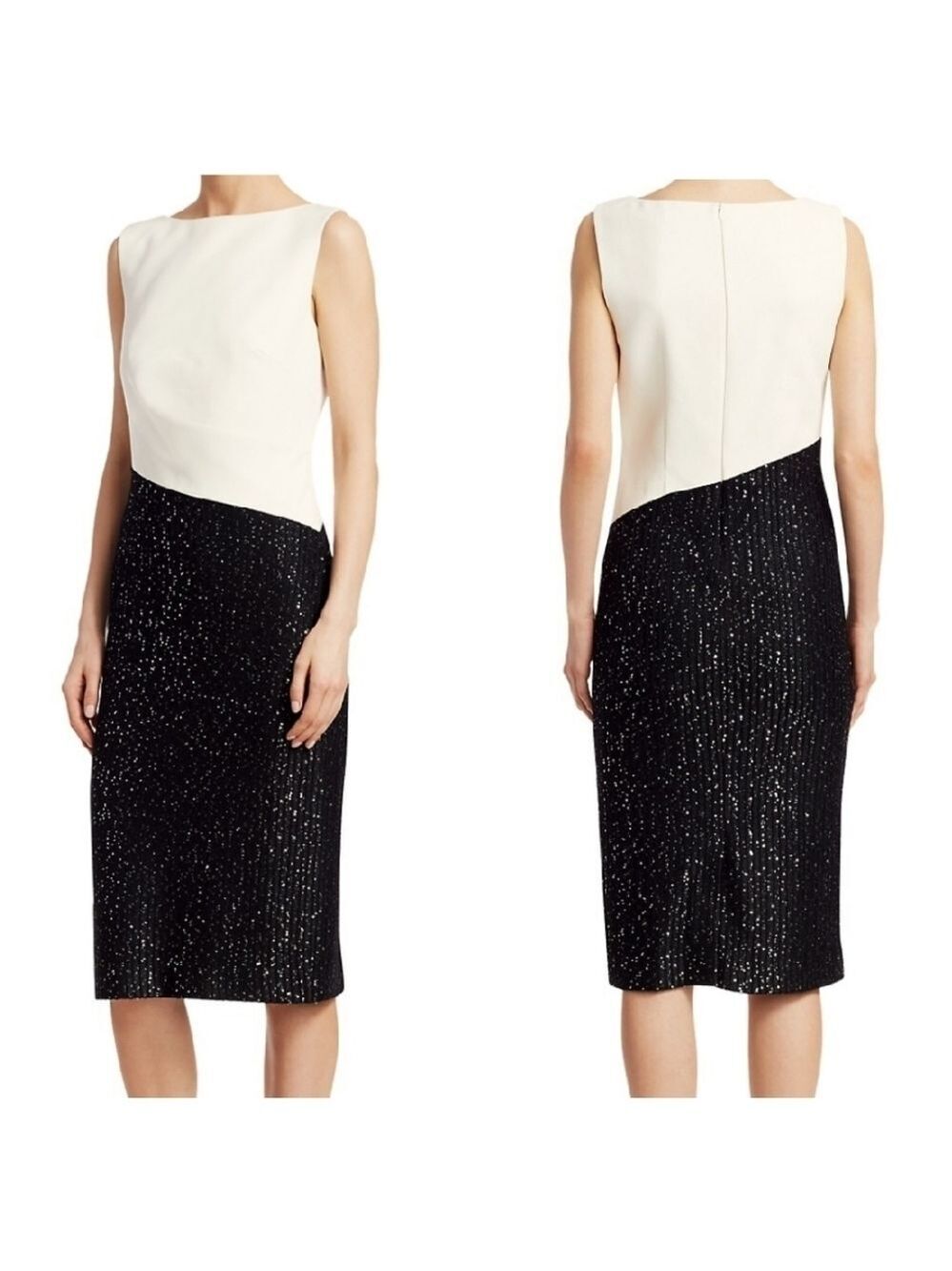 NWT St John 12 Colorblock Tuxedo Cocktail Dress - Picture 2 of 12